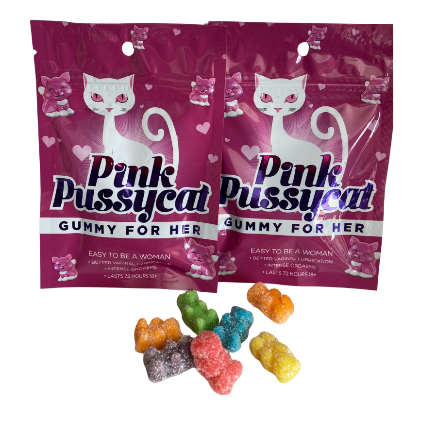 3 SOBRES CON GOMITAS PINK PUSSYCAT CON 2 GOMITAS C/U