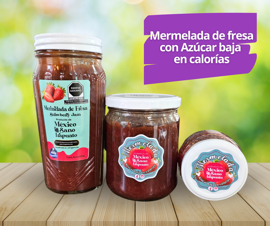 Mermelada de fresa con azúcar baja en calorías GRANDE (650gr)